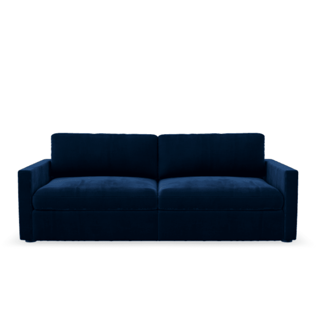 Lucie Grande 2-Sitssoffa Deep Blue. Lucie är en djup och rymlig modulsoffa i mörkblå sammet.