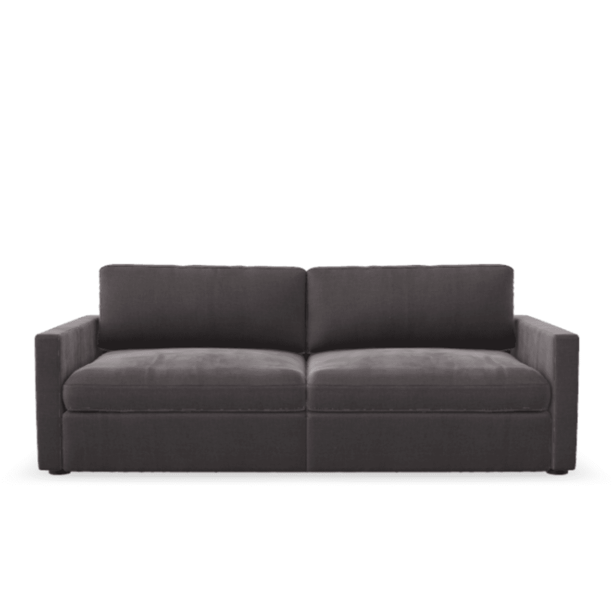 Lucie Grande 2-Sitssoffa Greige. Lucie är en djup och rymlig modulsoffa i grå sammet.
