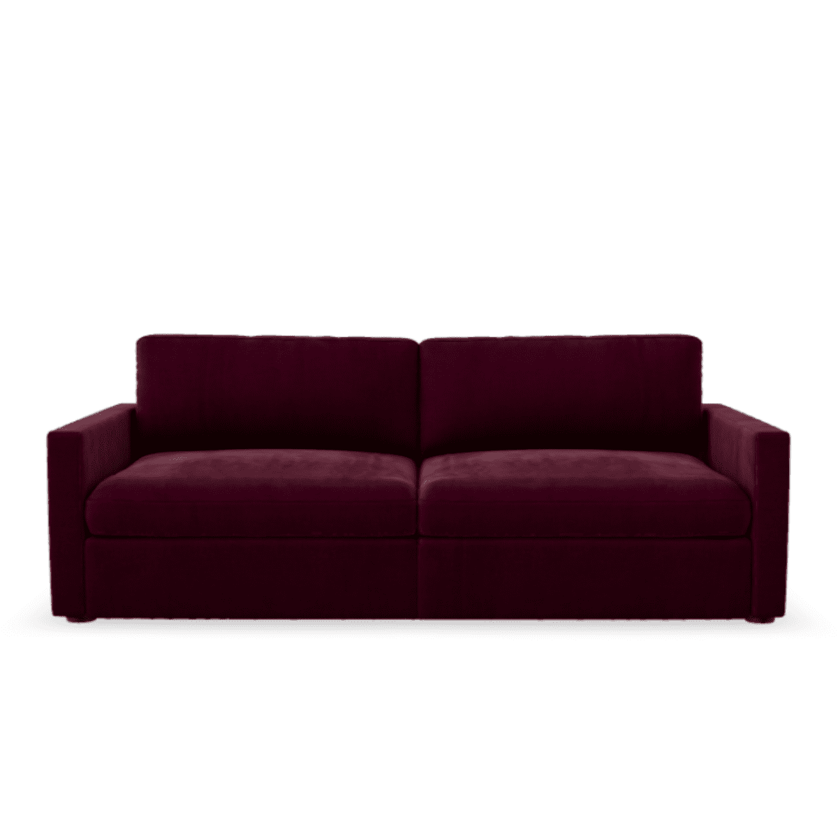 Lucie Grande 2-Sitssoffa Ruby Red. Lucie är en djup och rymlig modulsoffa i röd sammet.