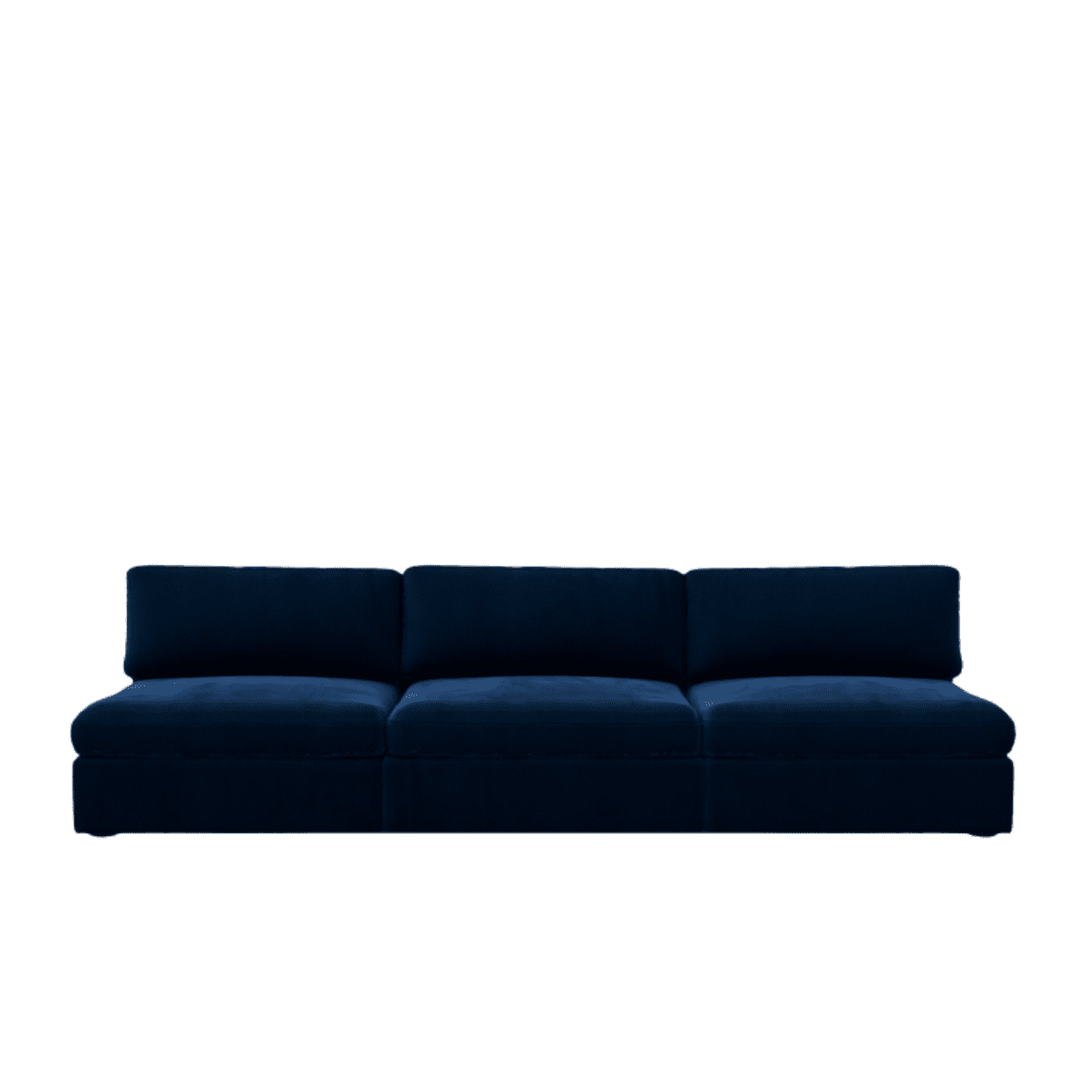 Lucie Grande 3-Sitssoffa (utan armstöd) Deep Blue. Lucie är en djup och rymlig modulsoffa i mörkblå sammet.