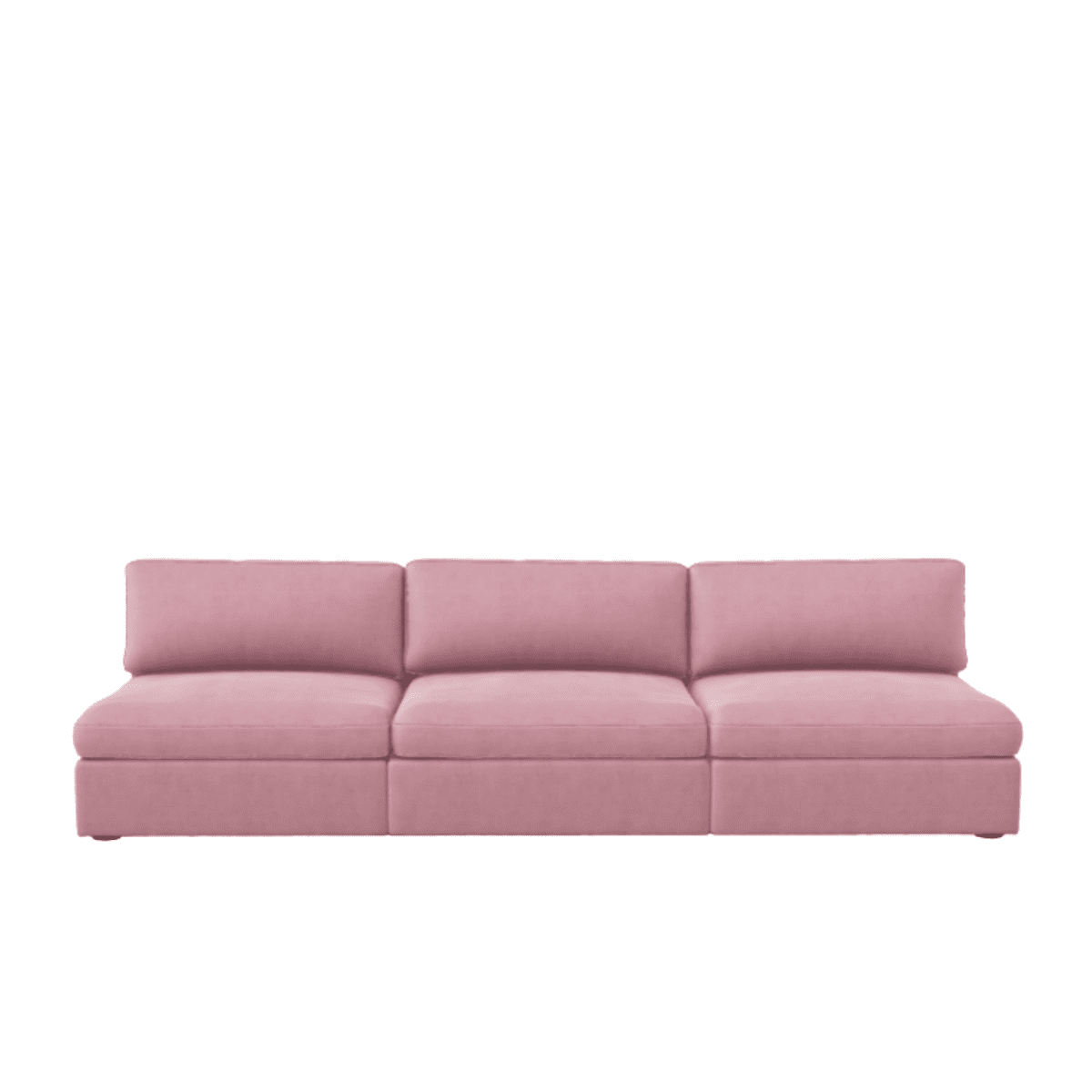 Lucie Grande 3-Sitssoffa (utan armstöd) Dusty Pink. Lucie är en djup och rymlig modulsoffa i rosa sammet.