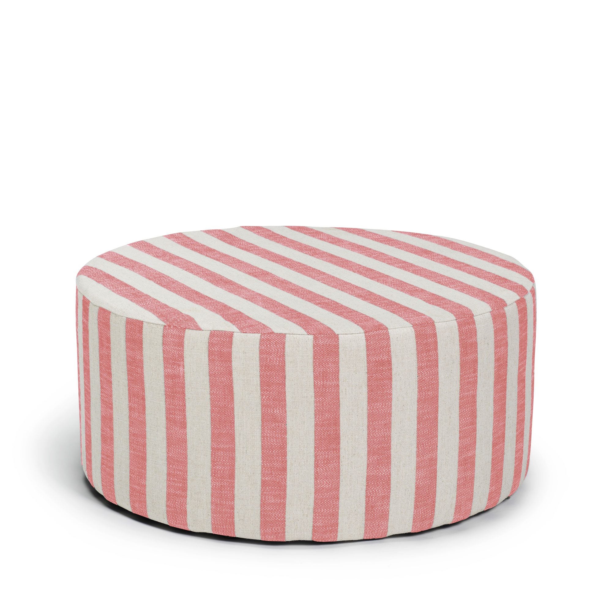 Sittpuff med röda ränder