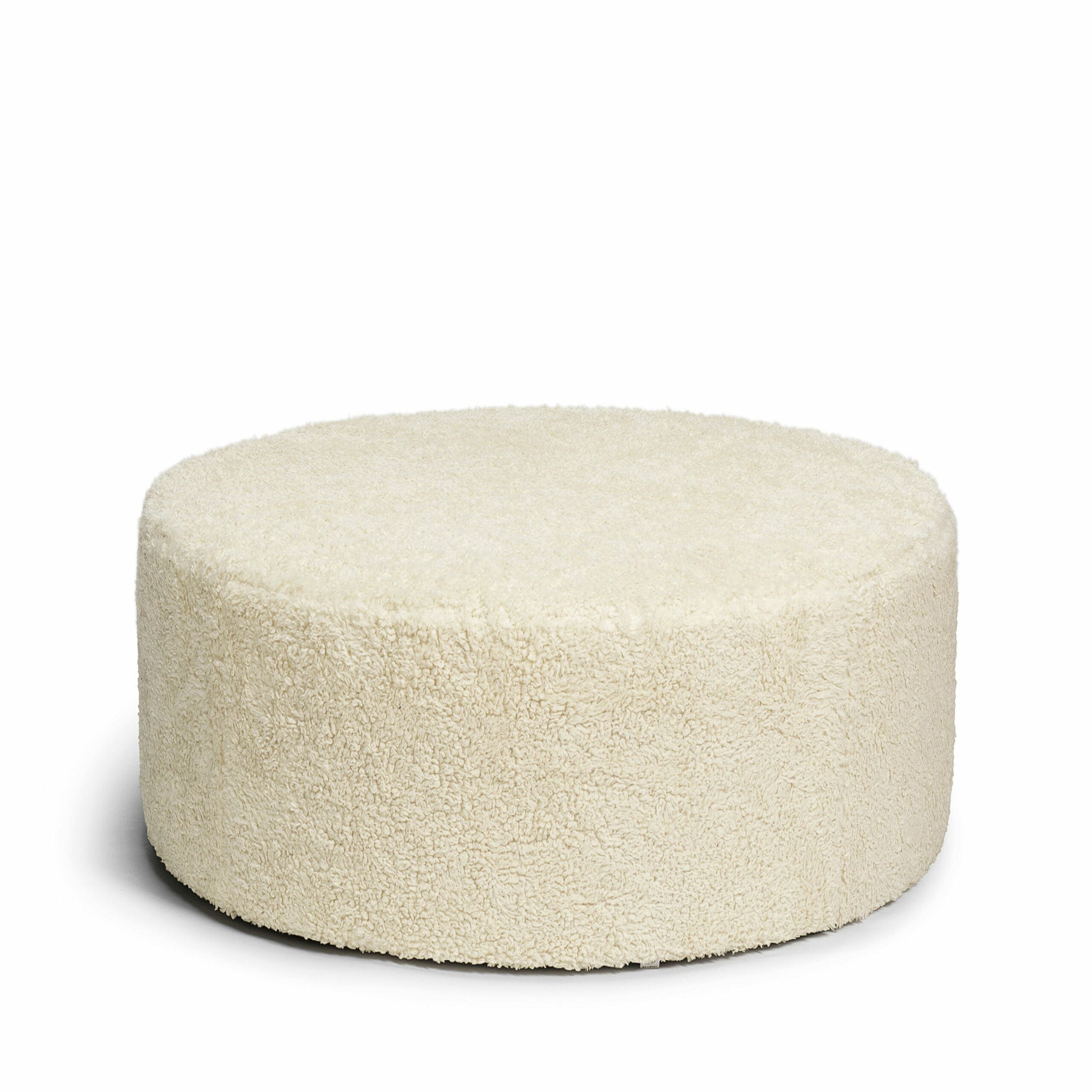 Blanca fotpall sittpuff puff vit teddy Melimeli