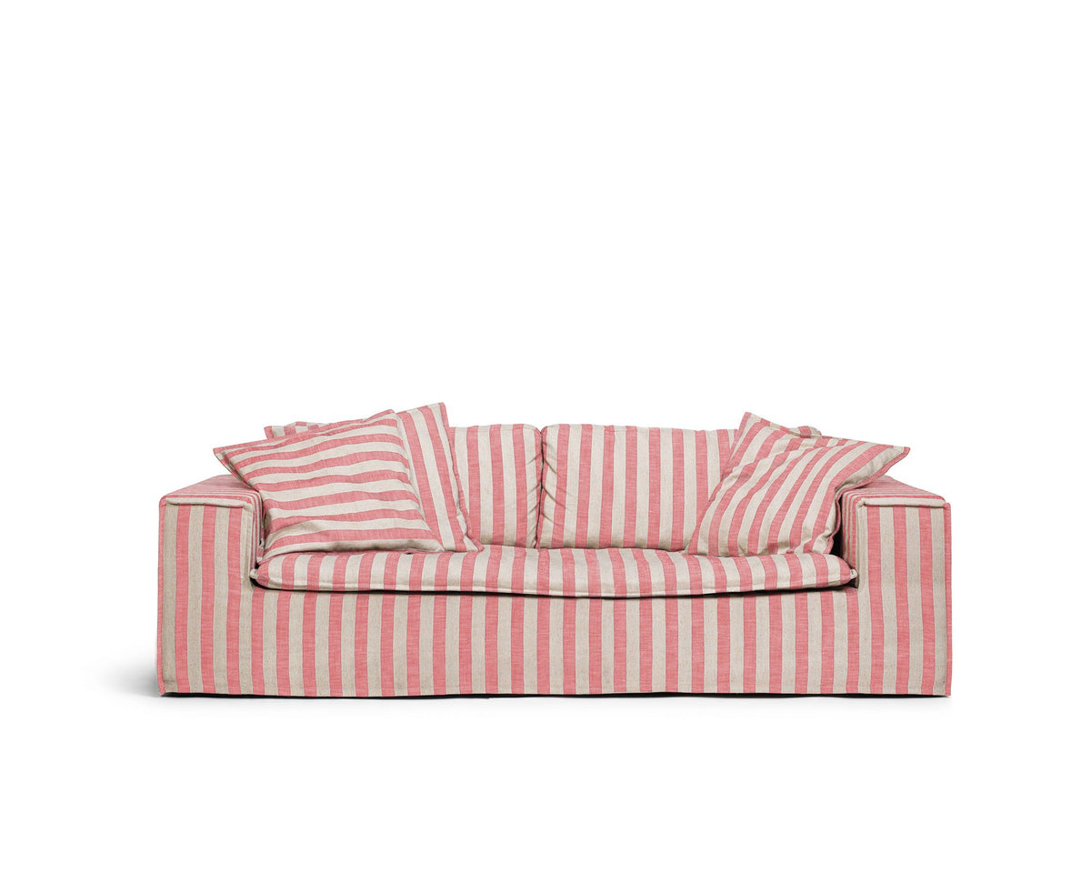 Randig soffa i linne