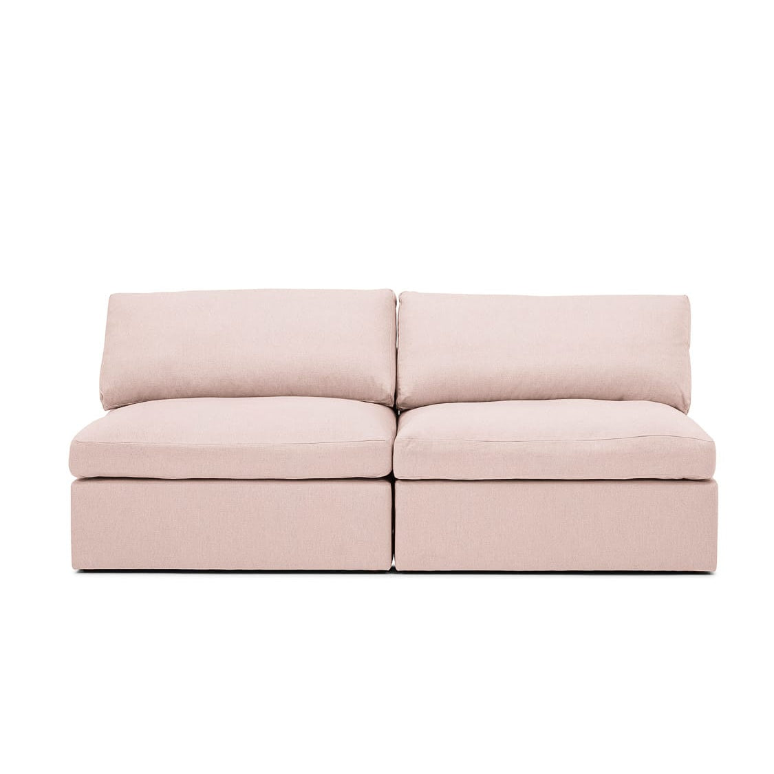 Lucie Grande 2-Sitssoffa (utan armstöd) Blush är en modulsoffa i beige linne från Melimeli