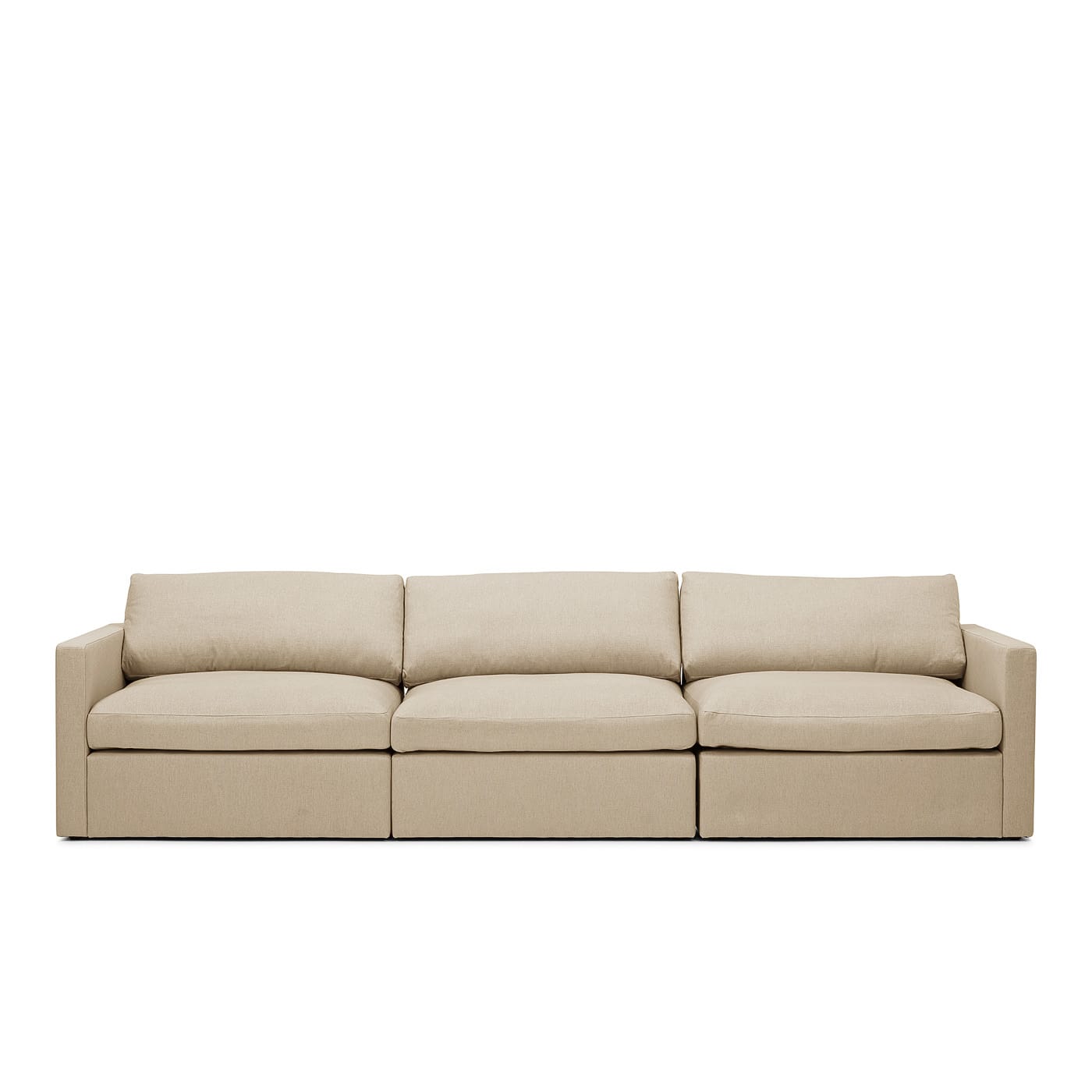 Lucie Grande 3-Sitssoffa Khaki är en modulsoffa i beige linne från Melimeli