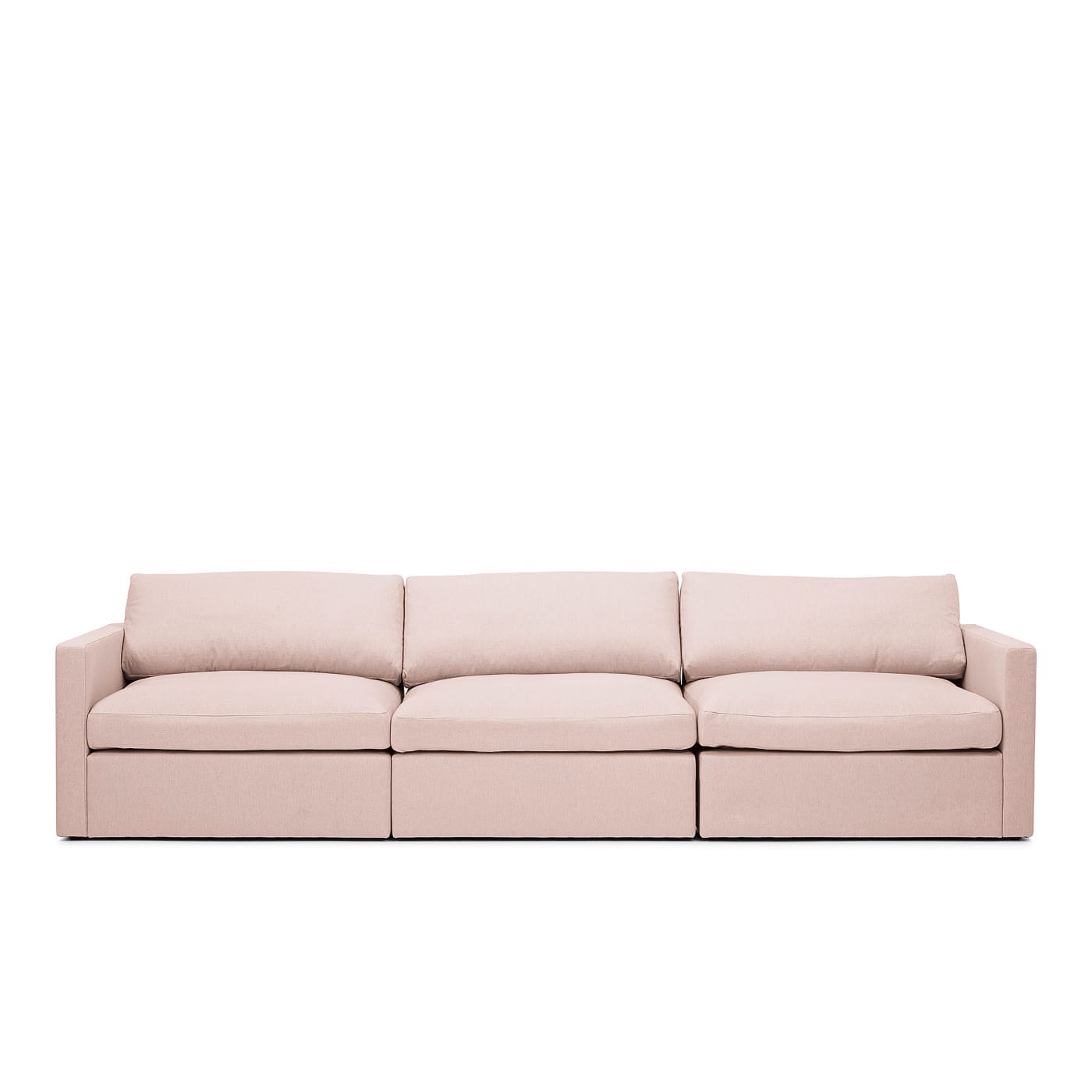 Lucie Grande 3-Sitssoffa Blush är en modulsoffa i rosa linne från Melimeli