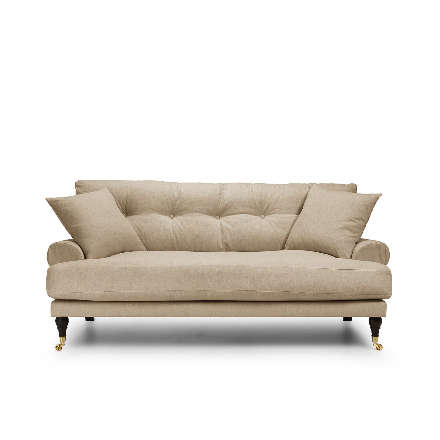 Blanca 2-Sitssoffa Khaki är en Howard-soffa i beige linne