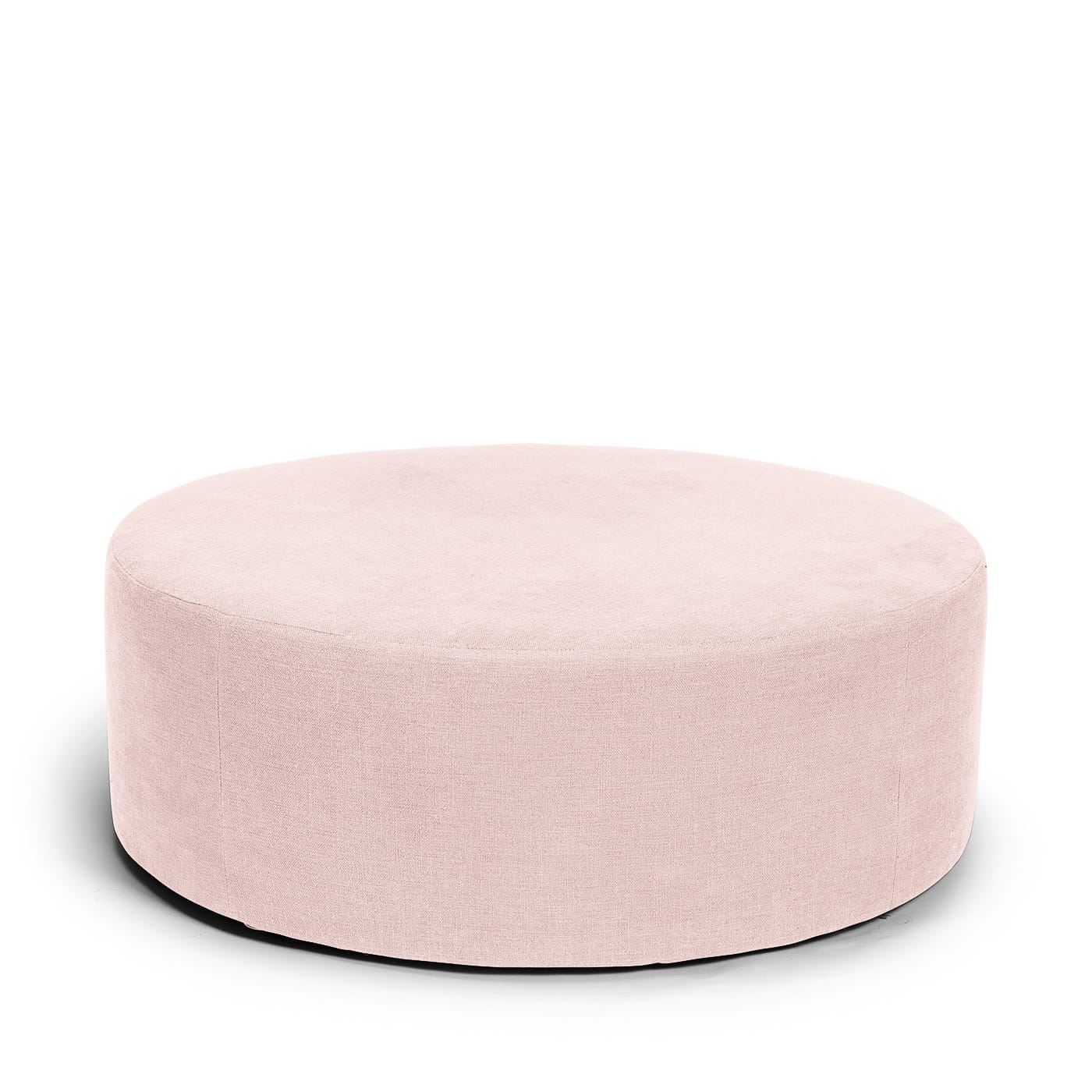 Blanca rund fotpall puff sittpuff i rosa linne Melimeli