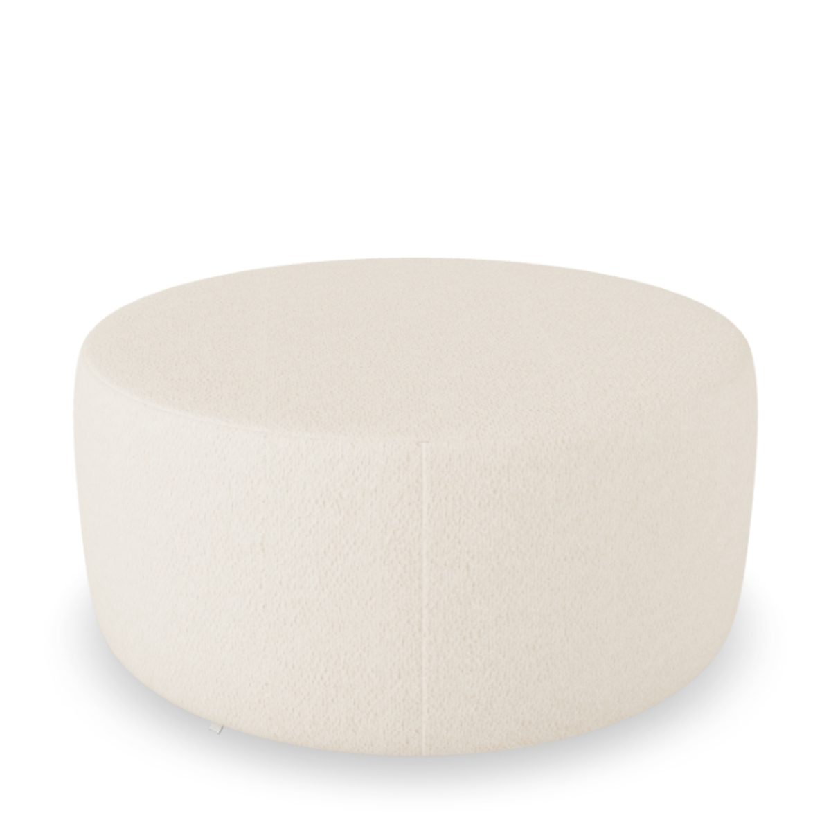 Blanca Fotpall Eggshell 70 cm. Rund fotpall i äggskalsvit bouclé som passar ihop med alla våra soffor. Blanca är en mångsidig sittpuff och kan därför användas som pall, fotstöd, prydnad eller varför inte som bord att ställa din frukostbricka på?