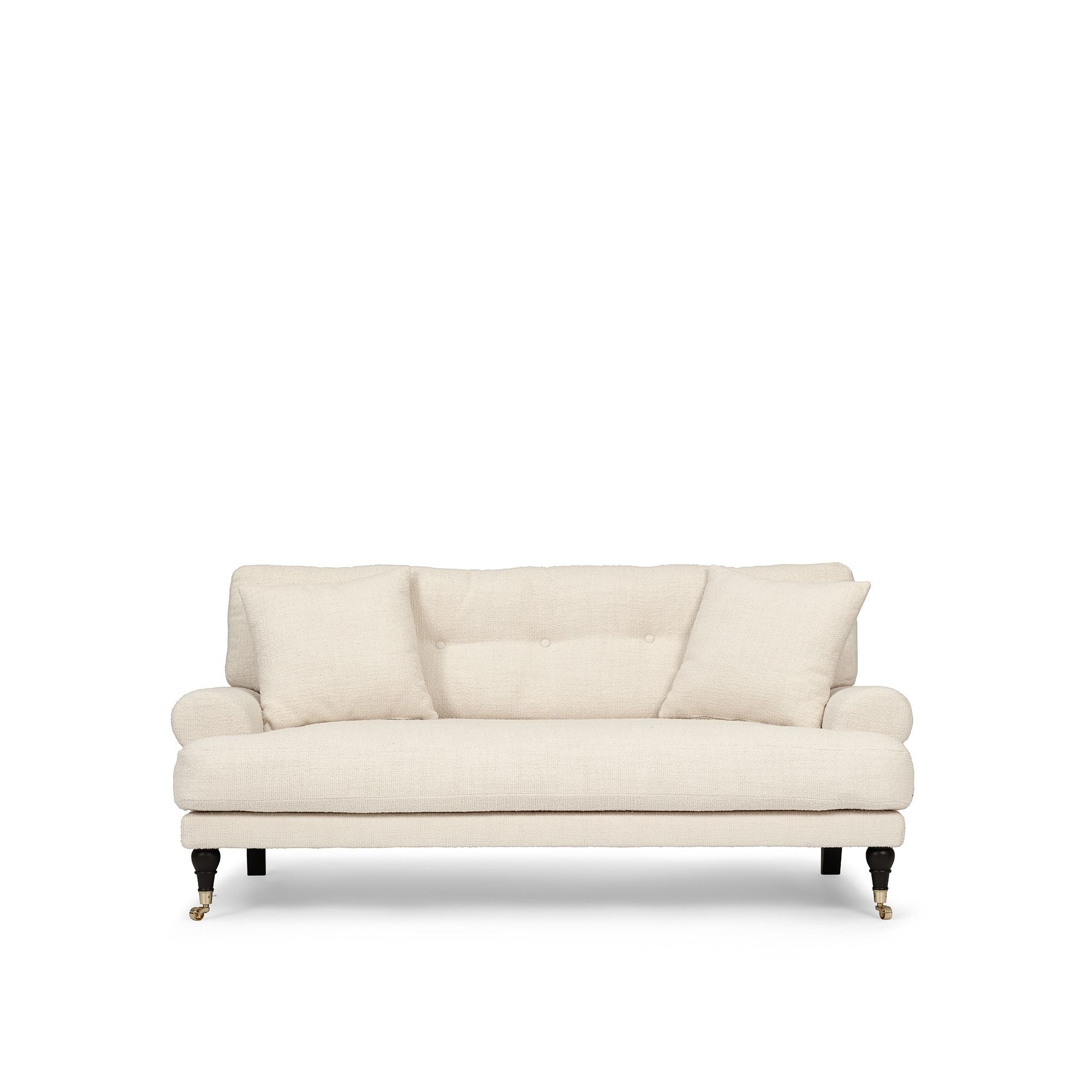 Blanca 2-Sitssoffa Eggshell är en vit soffa i bouclé från Melimeli