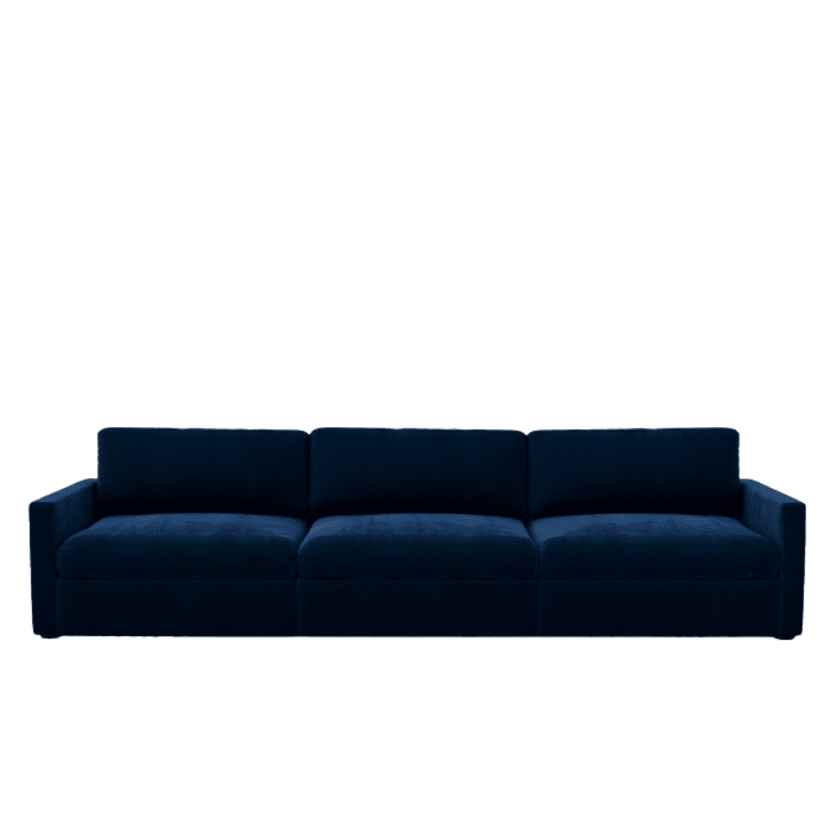 Lucie Grande 3-Sitssoffa Deep Blue. Lucie är en djup och rymlig modulsoffa i mörkblå sammet.