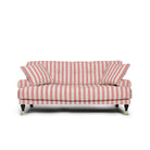 2 sits soffa med randigt tyg i linne