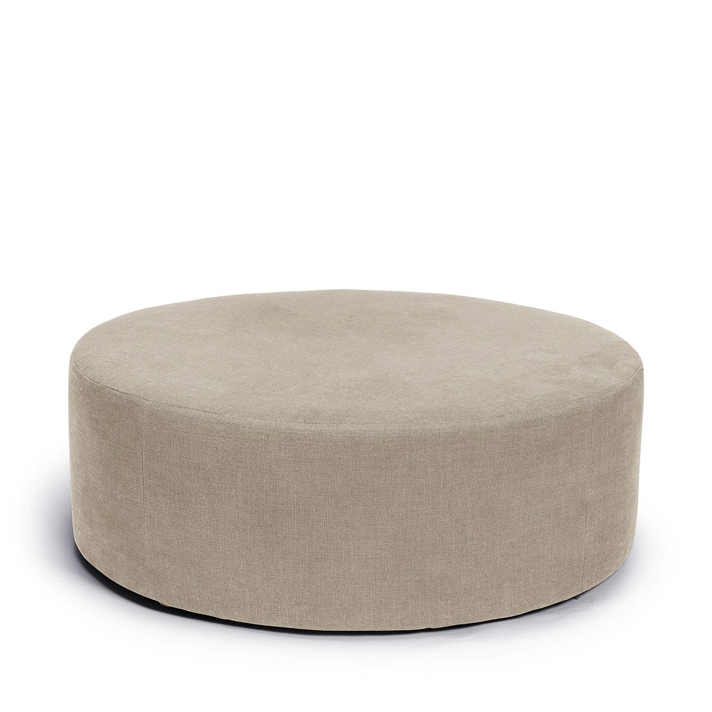 Blanca Fotpall Khaki 90 cm sittpuff i beige linne från Melimeli