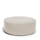 Blanca rund fotpall puff sittpuff i grå beige linne Melimeli