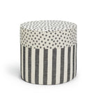 Colette sittpuff puff fotpall randig prickig linne svarta ränder prickar
