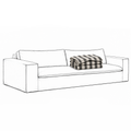 Trekk Luca Grande 3-Seters Sofa Stripete Svart