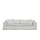 Randig soffa i linne