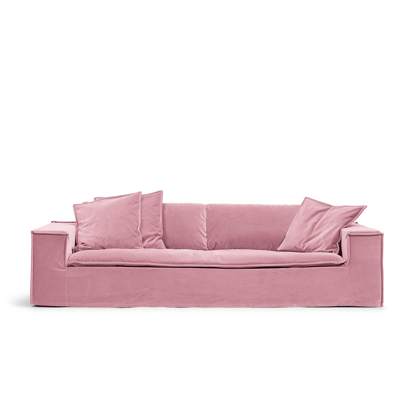 Luca Grande 3-Sitssoffa Deep Blue är en rosa sammetsoffa från MELIMELI