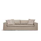 Luca 3-Sitssoffa Khaki djup och rymlig soffa i beige linne från Melimeli