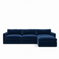 Lucie Grande 3-Sitssoffa (med fotpall) Deep Blue