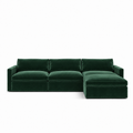 Lucie Grande 3-Sitssoffa (med fotpall) Emerald Green