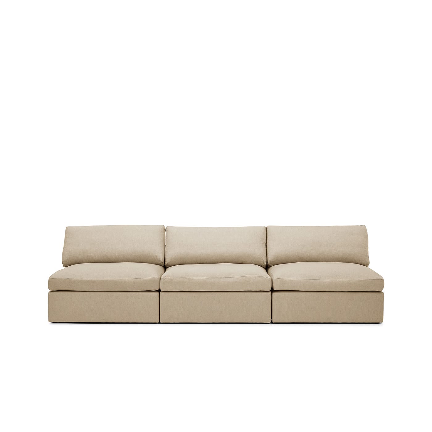 Lucie Grande 3-Sitssoffa (utan armstöd) Khaki är en modulsoffa i beige linne från Melimeli