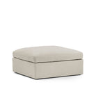 Lucie fotpall off white sittpuff puff linne ljusgrå beige MELIMELI