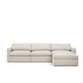 Lucie Grande 3-Sitssoffa (med fotpall) Off White