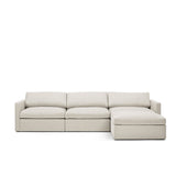 Lucie Grande 3-Sitssoffa (med fotpall) Off White