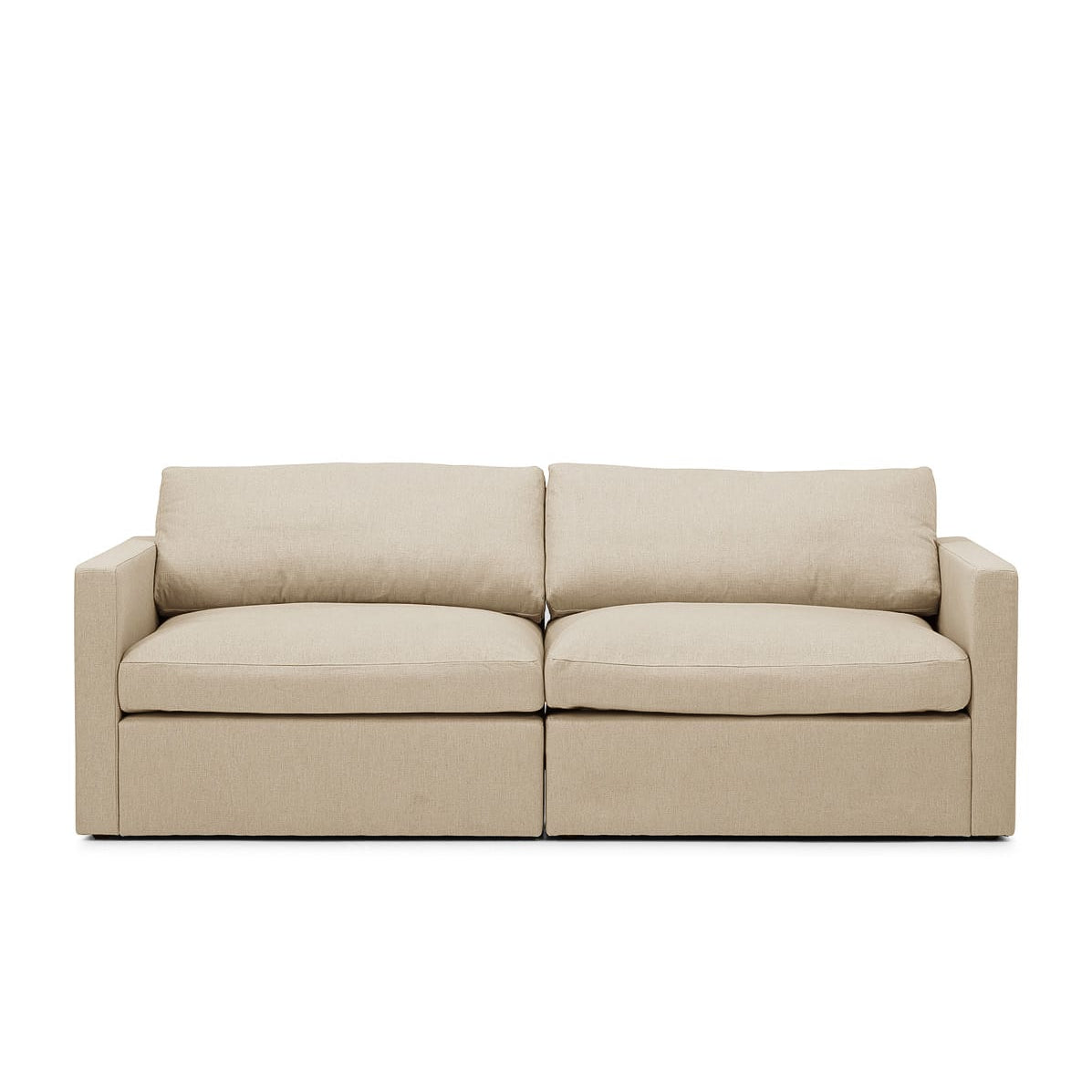 Lucie Grande 2-Sitssoffa Khaki är en modulsoffa i beige linne från Melimeli