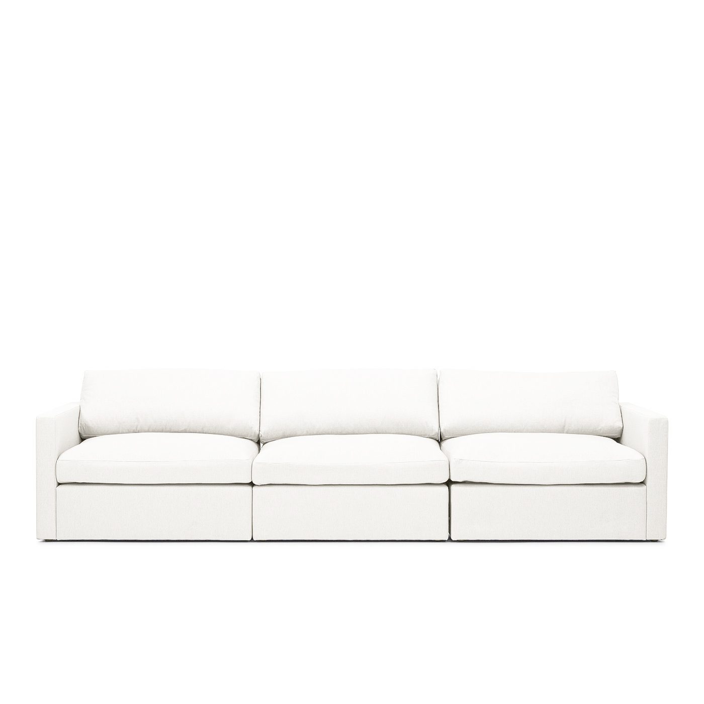 Lucie Grande 3-Sitssoffa True White är en modulsoffa i vit linne från Melimeli