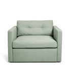 Dahlia Loveseat Pistage grön fåtölj rymlig stor linne Melimeli