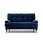 Blanca Love Seat Deep Blue är en liten Howard-soffa i mörkblå sammet från Melimeli