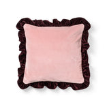 Kuddfodral Volang Dusty Pink/Ruby Red 50x50 cm