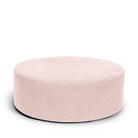 Blanca rund fotpall puff sittpuff i rosa linne Melimeli