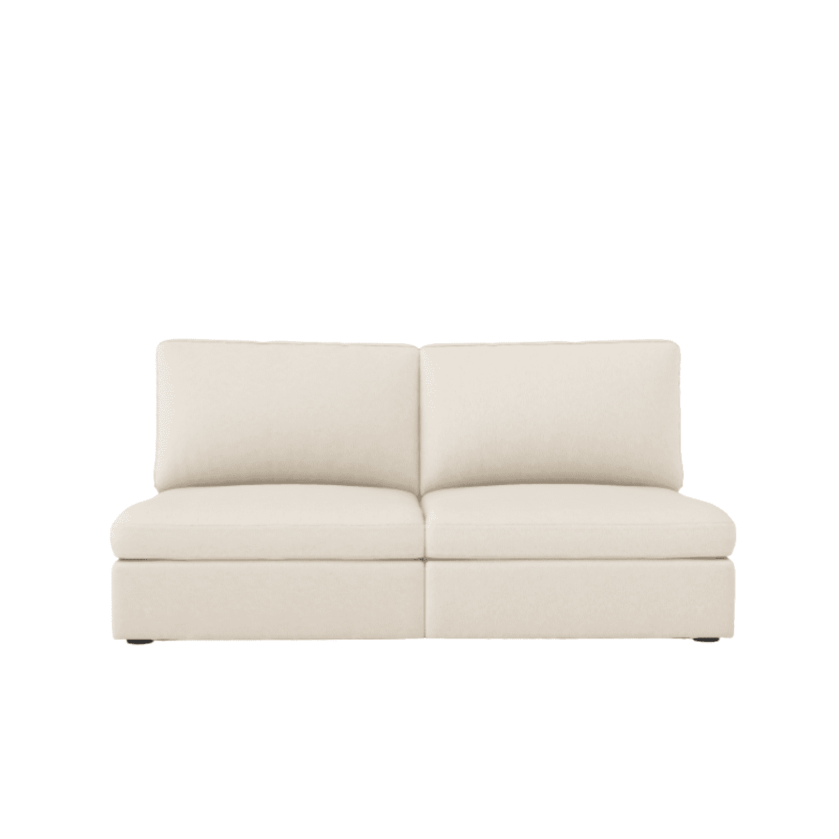 Lucie Grande 2-Sitssoffa (utan armstöd) Eggshell. Lucie är en djup och rymlig modulsoffa i vit bouclé.