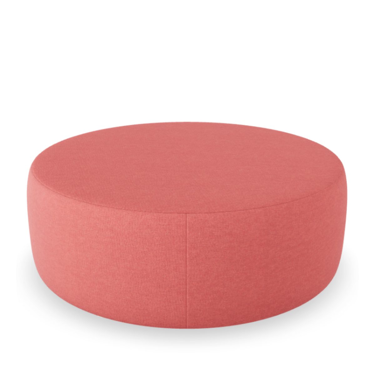Blanca Fotpall Coral 90 cm. Rund fotpall i korallröd chenille som passar ihop med alla våra soffor. Blanca är en mångsidig sittpuff och kan därför användas som pall, fotstöd, prydnad eller varför inte som bord att ställa din frukostbricka på?