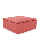 Luca Fotpall Coral. Fotpall i korallröd chenille som passar perfekt till våra soffor Luca Original och Luca Grande. Luca är en stor sittpuff som därför kan användas som divan eller schäslong till din soffa, för skapa en extra sittplats framför TV:n eller som ett bord att ställa din frukostbricka på.