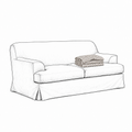 Trekk Frances 2-Seters Sofa Prikkete Svart