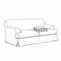 Trekk Frances 2-Seters Sofa Stripete Lyseblå