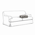 Trekk Frances 2-Seters Sofa Stripete Svart