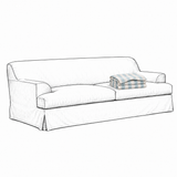 Trekk Frances 3-Seter Sofa Stripete Lyseblå