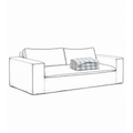 Trekk Luca Grande 2-Seters Sofa Stripete Lyseblå