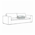 Trekk Luca Original 2-Seters Sofa Stripete Lyseblå