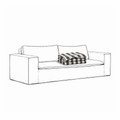 Cover Luca Original 2-Seat Sofa Stripe Black