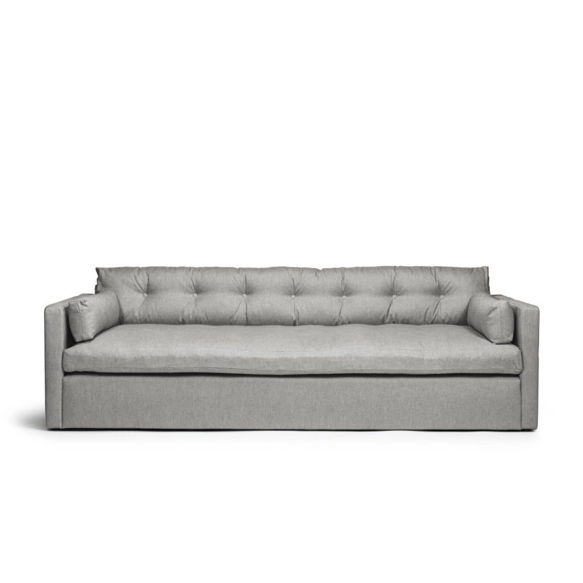 Dahlia Grande 3-Sitssoffa Medium Grey är en djup och bekväm soffa i grå linne från Melimeli