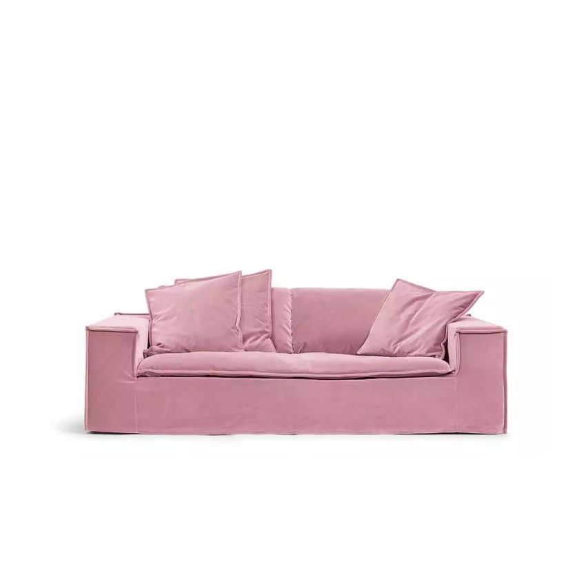 Luca 2-Sitssoffa Dusty Pink är en rosa soffa i sammet från Melimeli